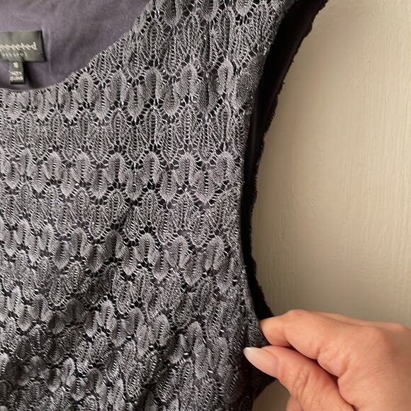 Connected Apparel blue-gray  lace detail midi wedding guest dress size 16 - Picture 5 of 7